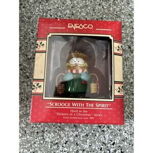 Garfield Enesco Christmas Ornament SCROOGE WITH THE SPIRIT‎ - 3rd Dickens Series